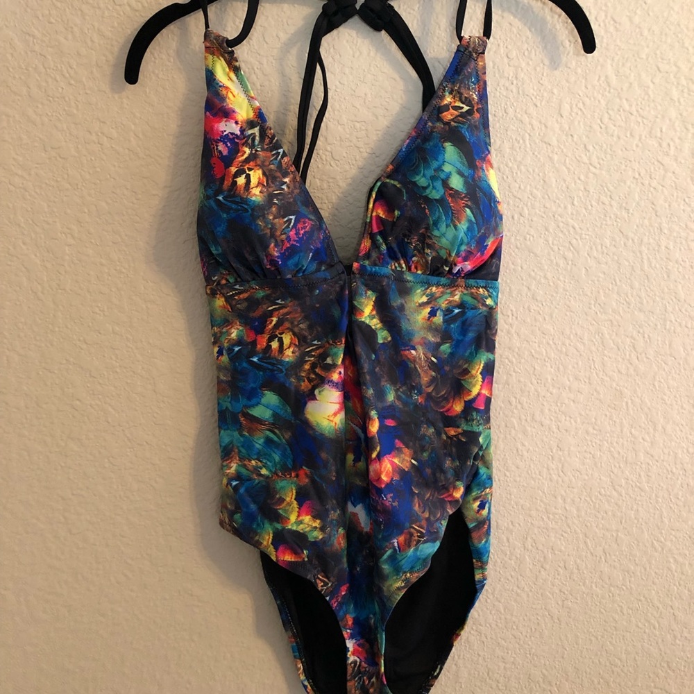 Enjoy the Sunshine One Piece Swimsuit size L Watercolor print NWT